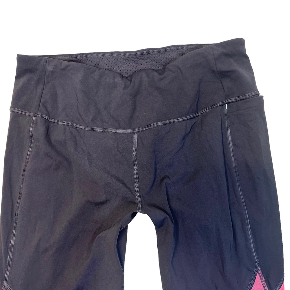 Calia Energize Capri Leggings Size M Gray Pink Mesh Gym Workout Running Athletic - Picture 3 of 9